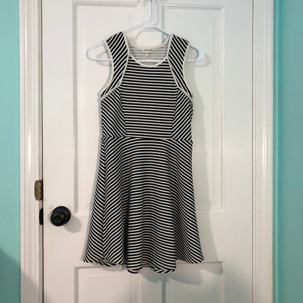Black and white striped dress